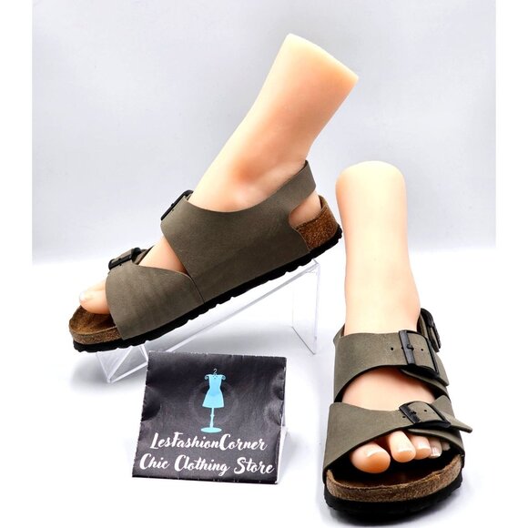 Birkenstock Betula Women's Olive Green Open Toe Double Strap Sandals Size 6 2346 - Picture 1 of 16